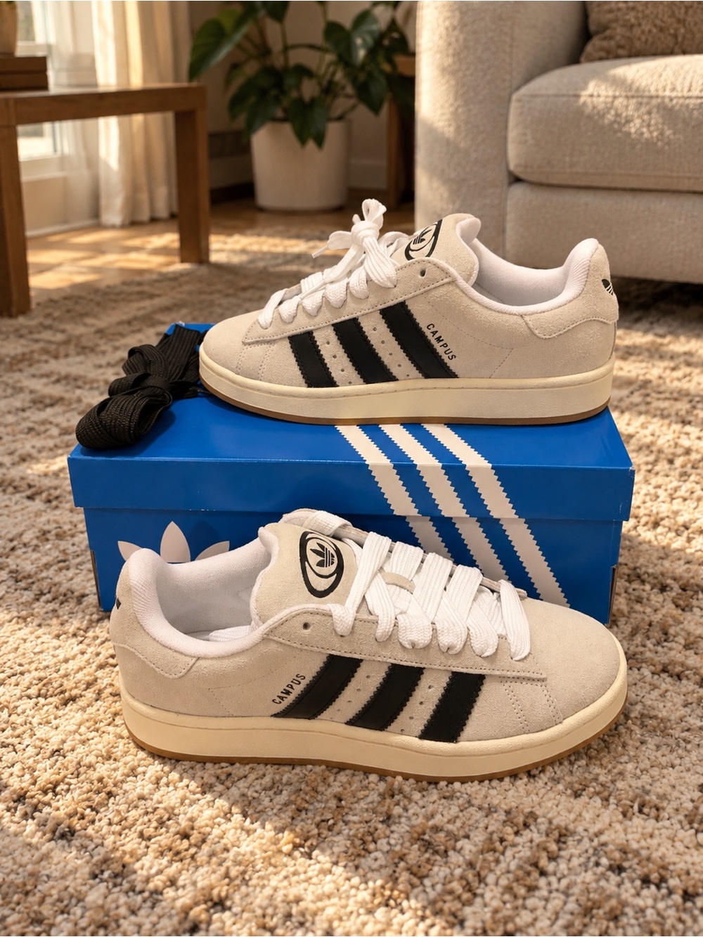 Adidas Campus 00s 'Camp Crystal White Core Black Off White' JR1646 Men's